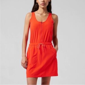 ❤️💕Athleta Orange Expedition Sport Golf Tennis Sleeveless Dress Shorts Size 14❤️